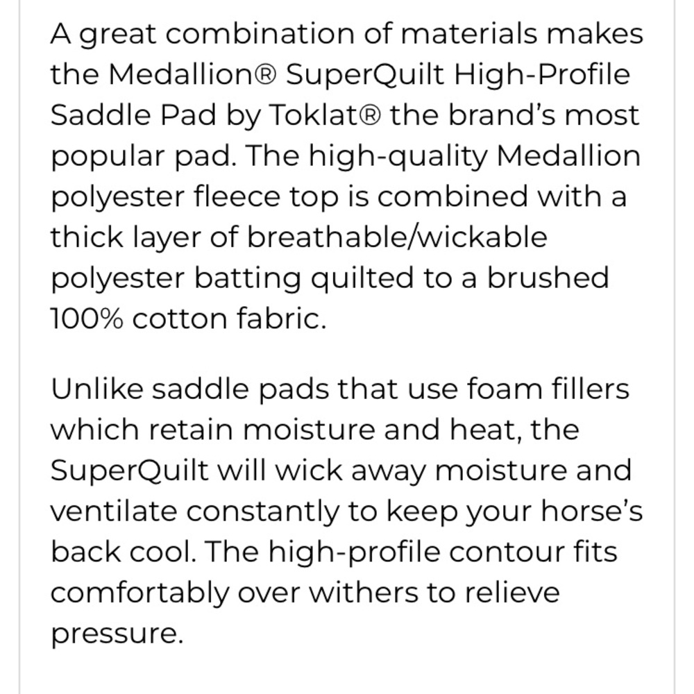 🐴 Toklat Medallion High Profile Saddle Pad - Picture 9 of 9